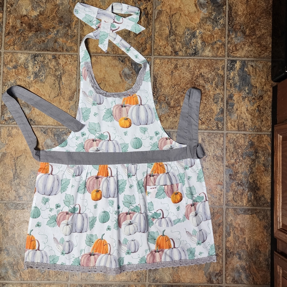Simply Whimsical Fall Pumpkin Kitchen Cooking Apron.